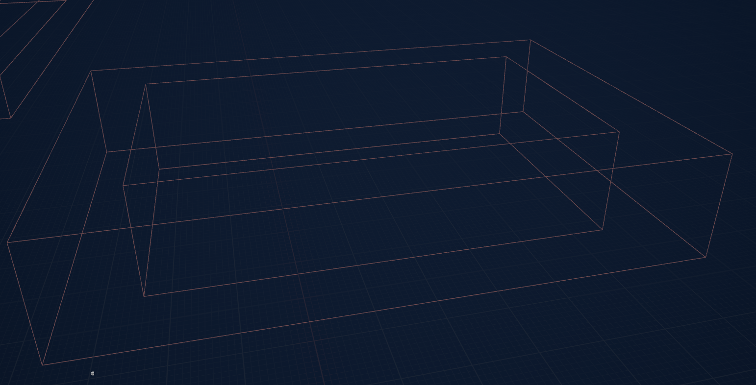 A camera zone in the viewport: the inner box is ZoneBounds, the outer box is TransitionBounds